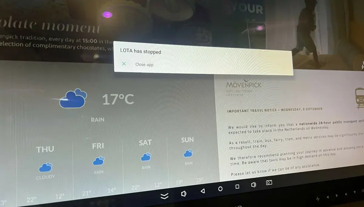 Aplicația Android grevește: refuză să se închidă în zi de ploaie