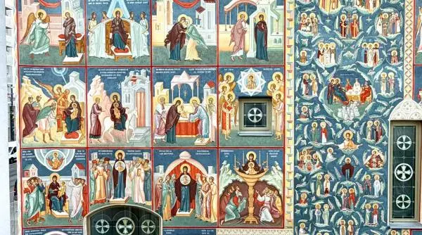 Biserica din Viena are pictura exterioară finalizată, de la Vechiul Testament la Taine