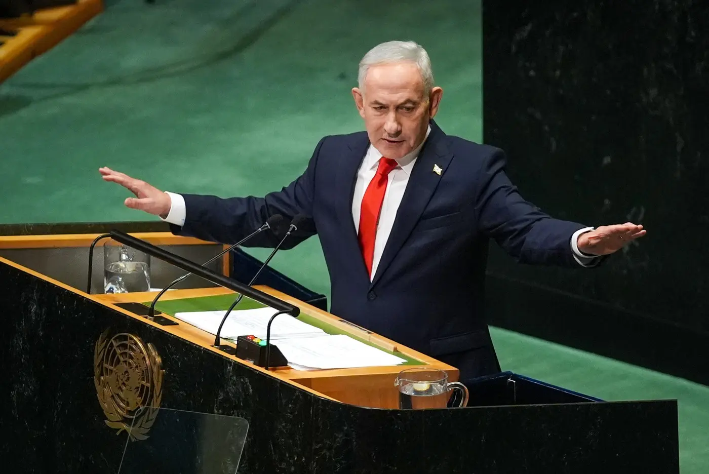 Zeci de diplomăți au părăsit sala în discursul lui Netanyahu la ONU